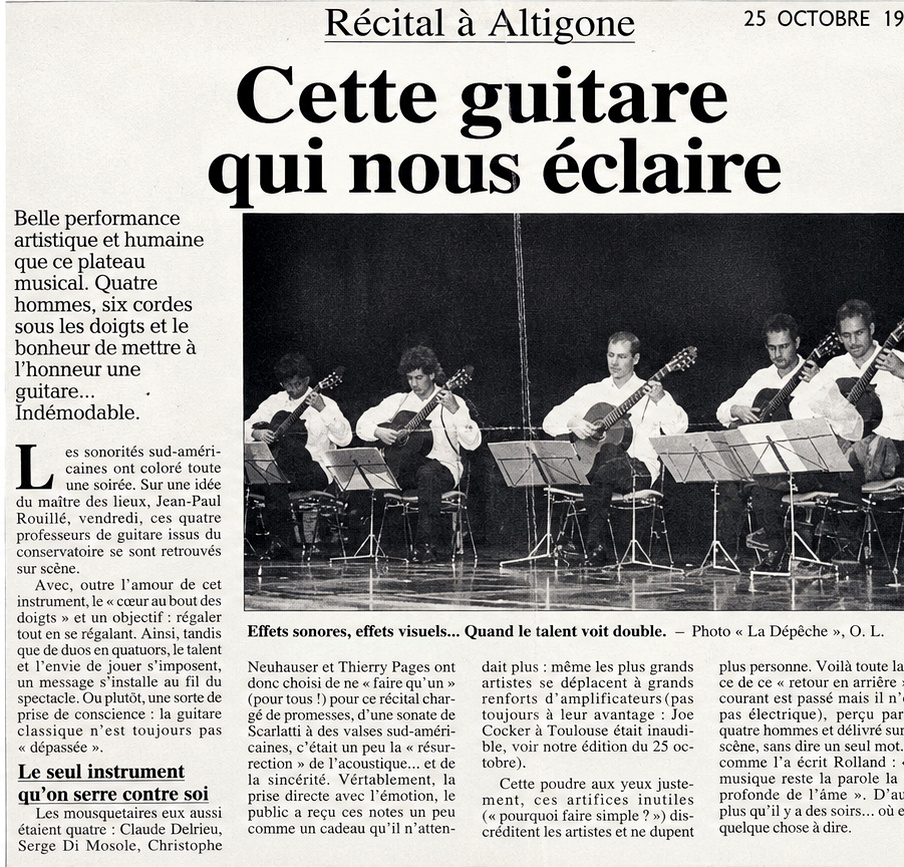 Article de presse consacré à un récital de guitare