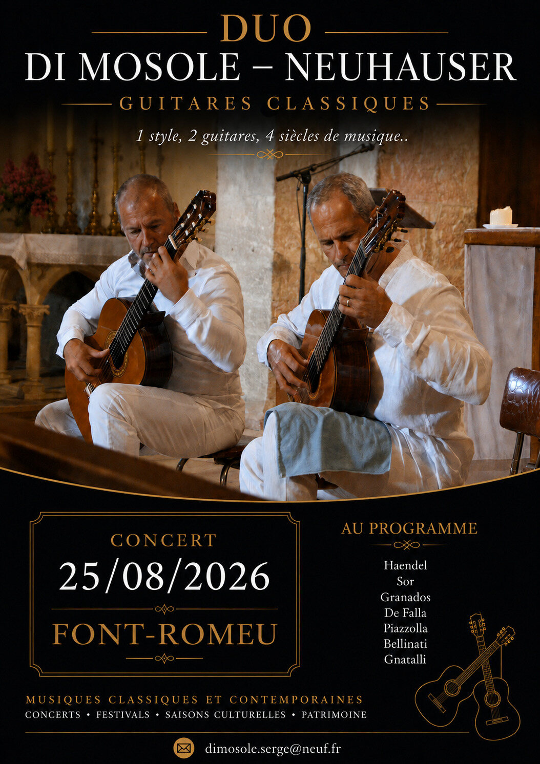 Affiche du concert du Duo Di Mosole–Neuhauser à Font-Romeu