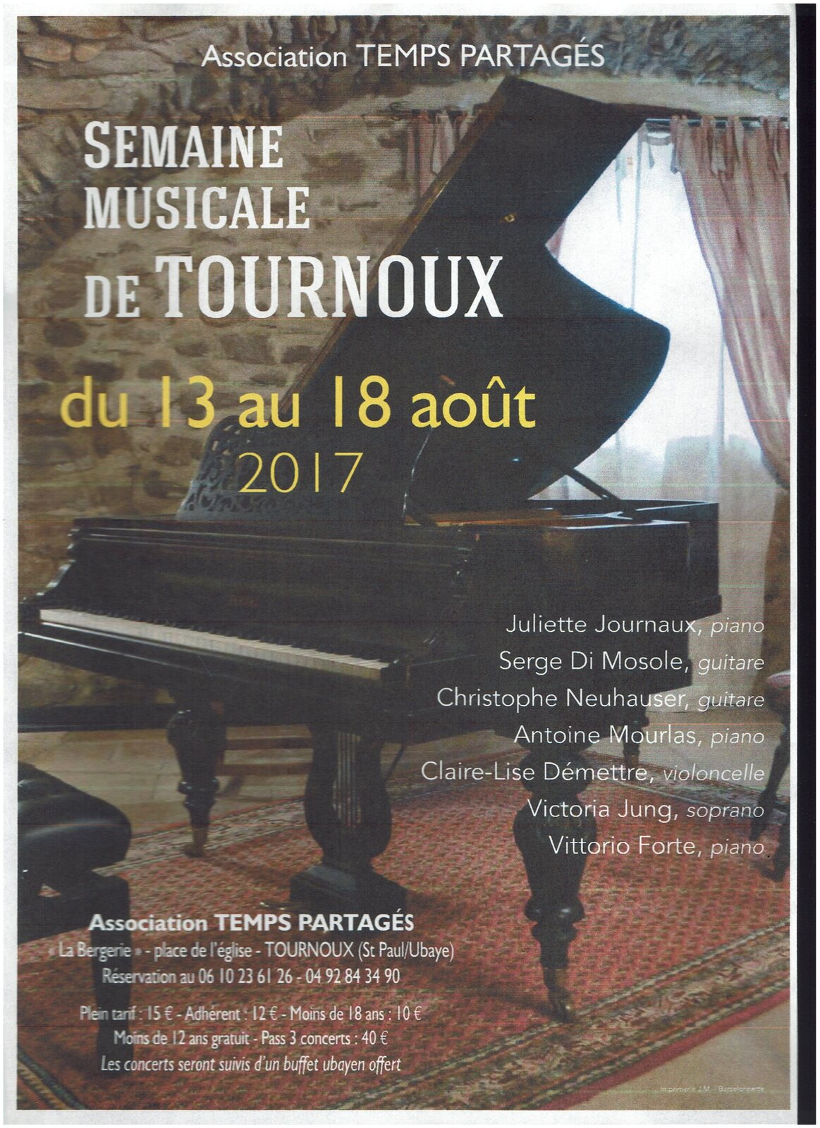 Affiche de la Semaine musicale de Tournoux